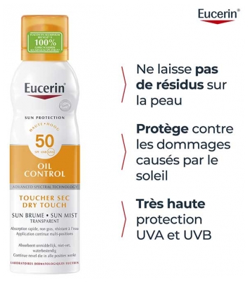 Eucerin Sun Protection Oil Control Brume Transparente Spray SPF50 200 ml