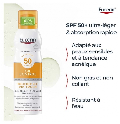 Eucerin Sun Protection Oil Control Brume Transparente Spray SPF50 200 ml