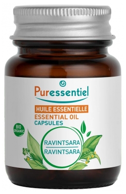 Puressentiel Ulei Esențial Ravintsara (Cannamomum camphora ct cineol) Bio 60 Capsule (a se consuma de preferință înainte de 01/11/2026)
