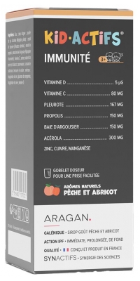 Aragan Synactifs KidActifs Imunumo sirupas 125 ml (geriausiai vartoti iki 01/11/2026)