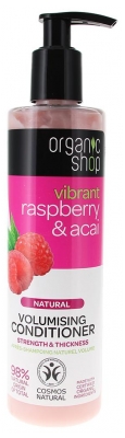 Organic Shop Luonnollinen Volyymia Antava Hoitoaine Vadelma ja Acaï 280 ml (parasta ennen 30/09/2026)