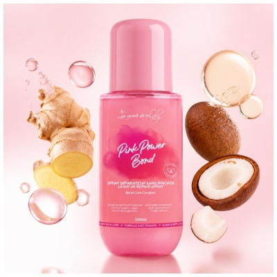 Les Secrets de Loly Pink Power Bond hiuksiin jätettävä korjaava suihke 200 ml