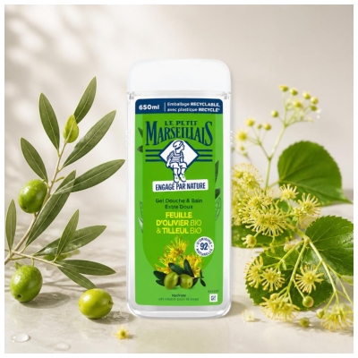 Le Petit Marseillais Extra Gentle Shower & Bath Gel Organic Olive Leaf & Lime Blossom 650 ml
