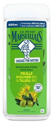 Le Petit Marseillais Sprchový a Koupelový Gel Extra Jemný Olivový List & Bio Lipový Květ 650 ml