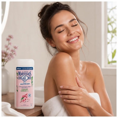 Le Petit Marseillais Dušas Krēms & Pirts Ekstra Maigs Bioloģiskais Ķiršu Zieds 650 ml