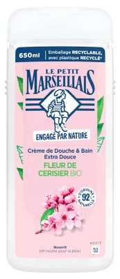Le Petit Marseillais Dušas Krēms & Pirts Ekstra Maigs Bioloģiskais Ķiršu Zieds 650 ml