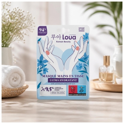 Loua Fuktgivande & Skyddande Tygmask för Händer 1 Par 14 ml