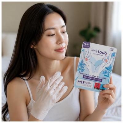 Loua Fuktgivande & Skyddande Tygmask för Händer 1 Par 14 ml
