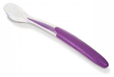 NUK Makkelijk Leren Siliconen Lepel 4 Maanden en Ouder - Kleur: Violet