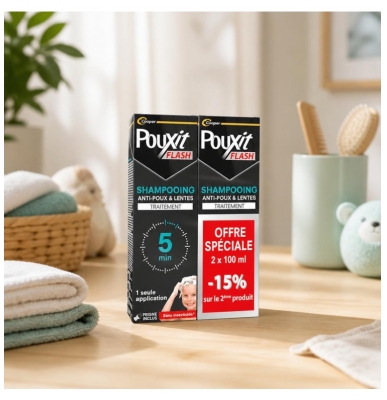 Pouxit Flash Anti-Păduchi și Lindini Șampon Tratament 2 x 100 ml Ofertă Specială