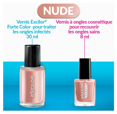 Excilor Excilor Forte Traitement Mycose de l'Ongle Coloré + Vernis Classique Coloré 30 ml - Couleur : Nude