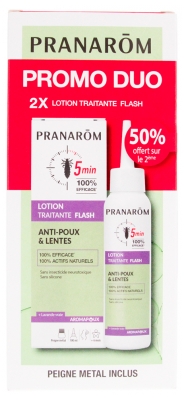 Pranarôm Aromapoux greito poveikio gydomasis losjonas nuo utėlių ir glindų, 2 x 100 ml pakuotė