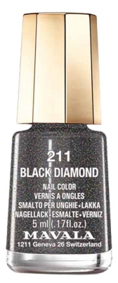 Mavala Mini Color Lak za nohte s bleščicami 5 ml - Barva: 211 Black Diamond