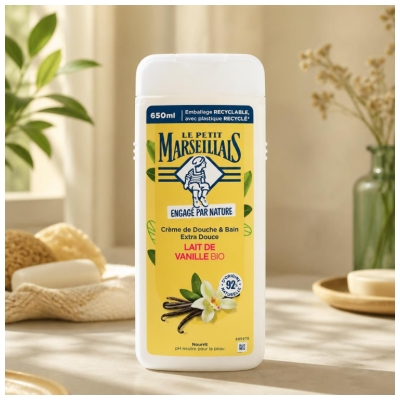 Le Petit Marseillais Crème de Douche & Bain Extra Douce Lait de Vanille Bio 650 ml