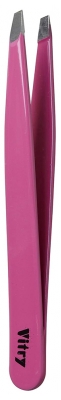 Pensetă Profesională Vitry cu Vârfuri Oblice Inox Color 9 cm - Culoare: Trandafir