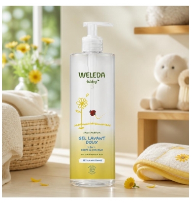 Weleda Baby Mildes Calendula-Waschgel 2in1 Ohne Parfum 400 ml