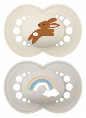 MAM 2 Schnuller Original Nature 6 Monate und + - Modell: Hase und Regenbogen