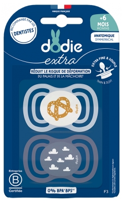 Dodie Extra 2 Chupetes Anatómicos Symmetrical + 6 Meses