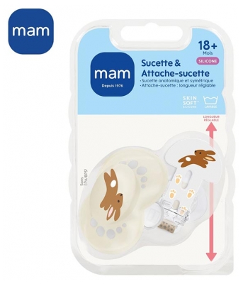 MAM Sucette Original Nature 18 Mois et + avec Attache-Sucette