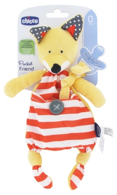 Chicco Doudou Attache-Sucette Pocket Friend 0 Mois et + - Modèle : Renard