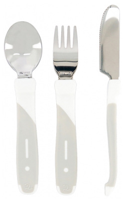 Twistshake Stainless Steel Learning Cutlery 12 Months and + - Colour: White