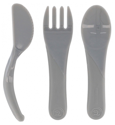 Twistshake Posate da Apprendimento 6 Mesi e + - Colore: Grigio pastello