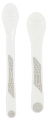 Twistshake Straight Feeding Spoon 4 Months and + Set of 2 - Colour: White