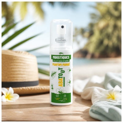 Abatout Mückenschutzmittel für Körper und Textilien mit Monoï-Duft 80 ml