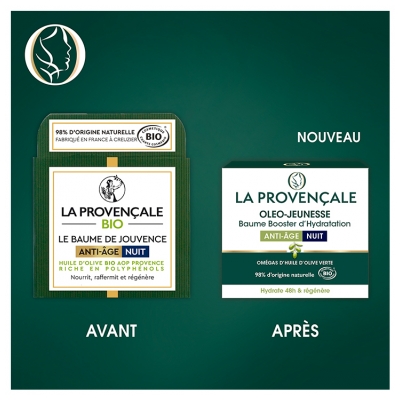 La Provençale Oléo-Jeunesse Baume Booster d'Hydratation Anti-Âge Nuit Bio 50 ml