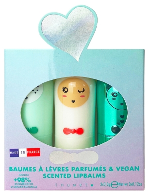 Inuwet Trio Seashell Bálsamos Labiales Perfumados 3 x 3,5 g