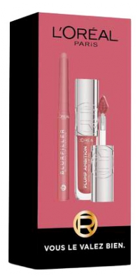 L'Oréal Paris Lip Kit Duo Blurfiller Crayon à Lèvres 1 g & Plump Ambition Huile à Lèvres Repulpante 5 ml - Teinte : 601 Worth It