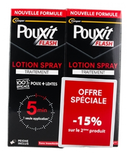 Pouxit Flash Anti-Läuse und Nissen Spray 2 x 150 ml Pack Sonderangebot