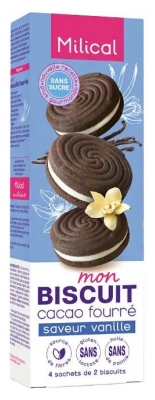 Milical Mon biscuit Cacao Fourré 8 Biscuits (à consommer de préférence avant le 23/11/2026)