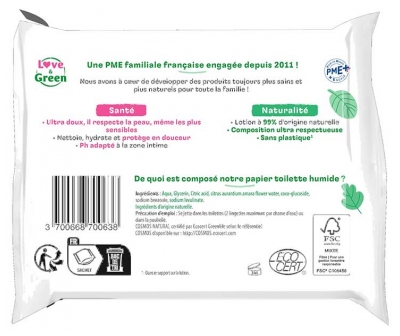 Lenços Umedecidos para Vaso Sanitário Love & Green 55 Lenços