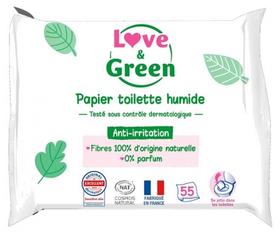 Love & Green Toallitas de Aseo 55 Toallitas