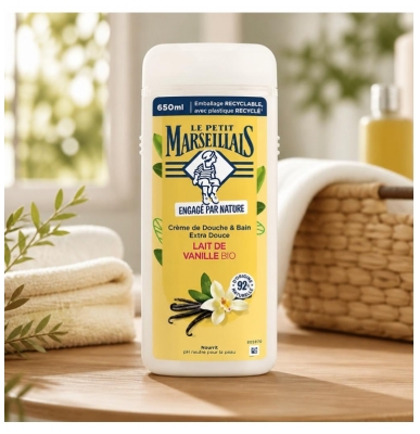 Le Petit Marseillais Crème de Douche & Bain Extra Douce Lait Bio 650 ml