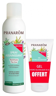 Pranarôm Aromaforce Organic Ravintsara Tea Tree Sanitizing Spray 150 ml + Free Hydroalcoholic Gel 50 ml