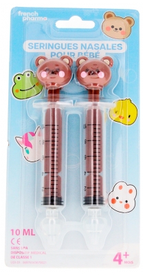 Seringi Nazale French Pharma pentru Bebeluşi 4 Luni + Model Ursuleți 2 x 10 ml