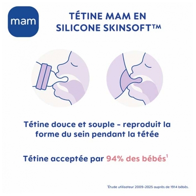 MAM 2 Biberons Easy Start 260 ml 2 Mois et + Débit 2