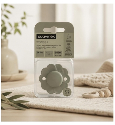 Dudlík Suavinex Wonder se Symetrickou Savičkou SX Pro 6 až 18 Měsíců - Barva: Živý plot Green