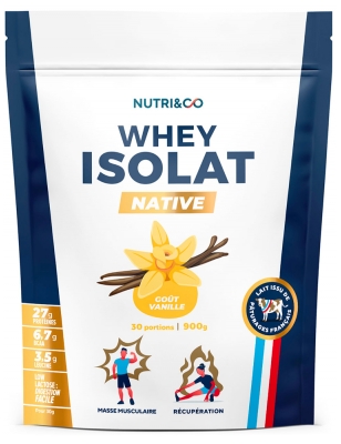 Nutri Co Wei Isolaat Native 1 kg - Smaak: Vanille