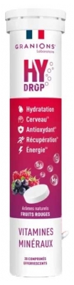 Granions HyDrop Vitamins Minerals 20 Effervescent Tablets - Taste: Red Fruits
