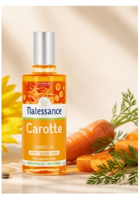 Natessance Huile Bonne Mine Carotte Bio 50 ml