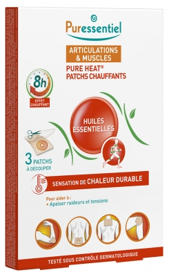 Puressentiel Articulações Adesivos de Aquecimento com 14 Óleos Essenciais 3 Adesivos