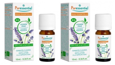 Puressentiel Huile Essentielle Lavande Vraie (Lavandula angustifolia) Bio Lot de 2 x 10 ml