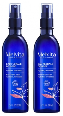 Melvita Eau Florale de Rose Bio Flacon Vaporisateur Lot de 2 x 200 ml