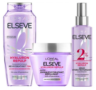 L'Oréal Paris Elseve Hyaluron Repulp Pflegeroutine für mit Feuchtigkeit versorgtes Haar 72H