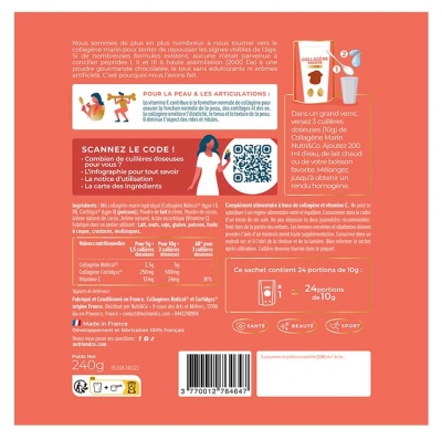 Nutri&Co Collagène Marin Type I & II Arôme Cacao 240 g