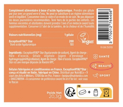 Nutri&Co L'Acide Hyaluronique Onagre & Bourrache 60 Gélules
