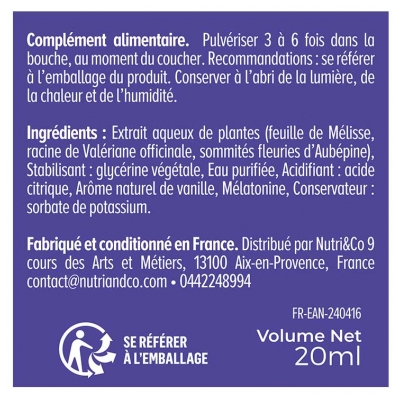 Nutri&Co Mélatonine 20 ml